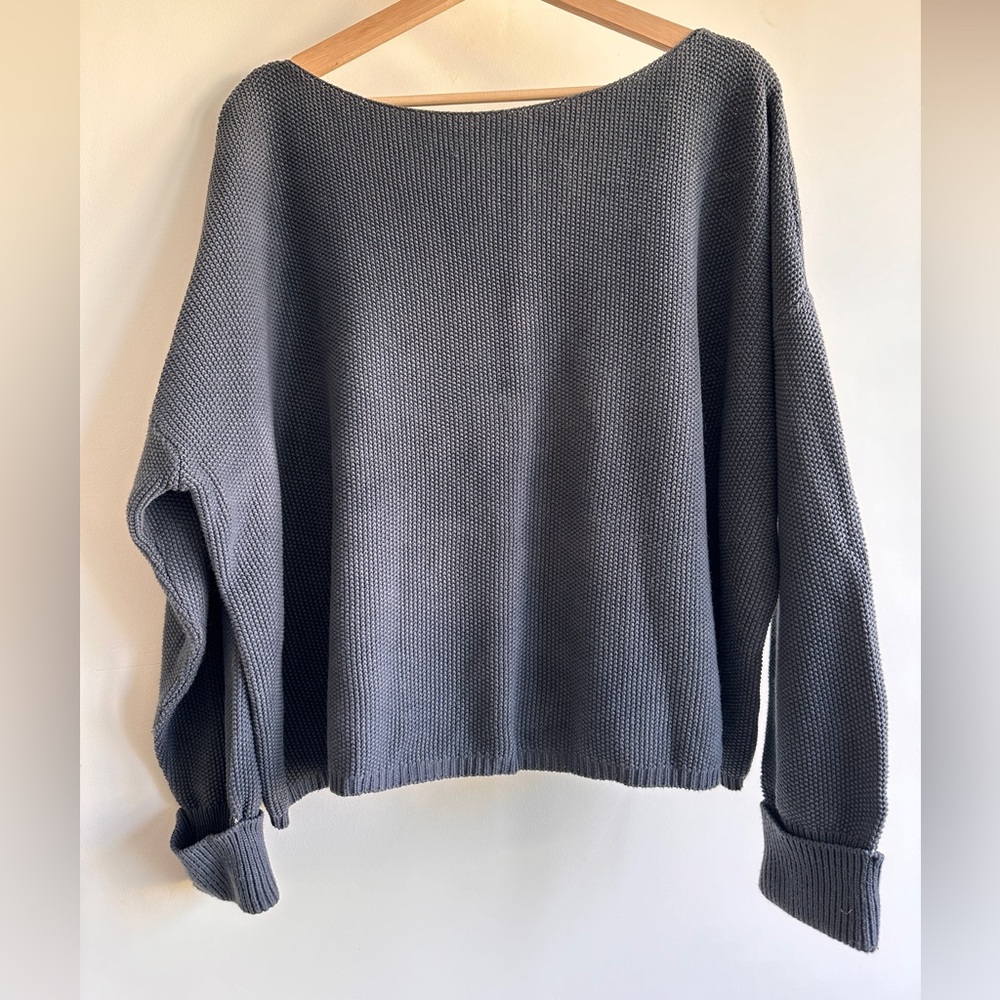 French Connection cotton sweater garment dyed indigo
